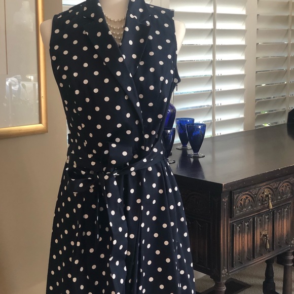 Navy blue polka dot dress - Picture 3 of 3